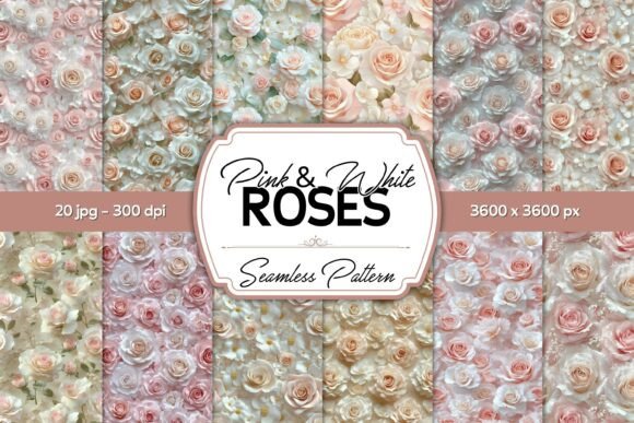 Download Seamless Wedding Pink &amp; White Roses - Pink Collection