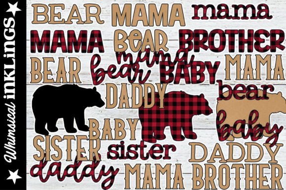 Download Buffalo Plaid Word Art Bear Set-Mix and - Buffalo Collection
