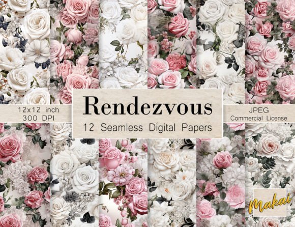 Download Pink &amp; White Rose Bouquet Seamless - Pink Collection