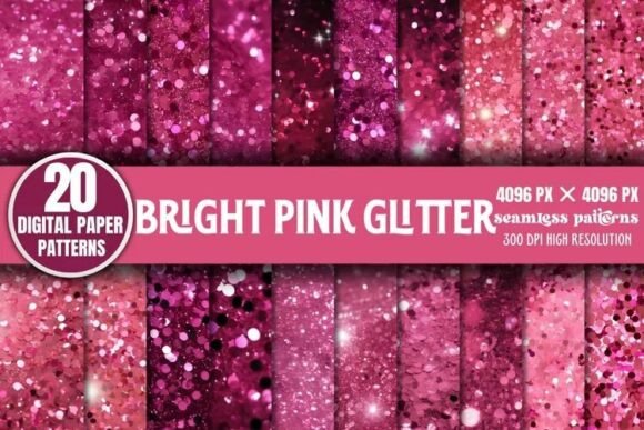 Download Bright Pink Glitter Backgrounds Bundle - Pink Collection