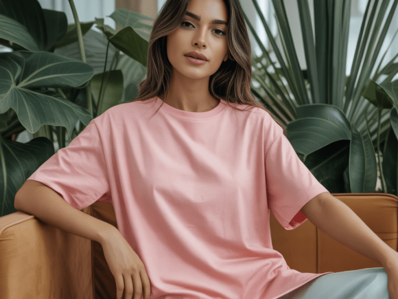 Download Pink Oversized T-Shirt Mockup Lifestyle - Premium Resources