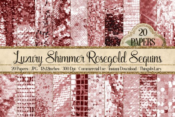 Download Luxury Shimmer RoseGold Sequin Papers - Luxury shimmer Collection