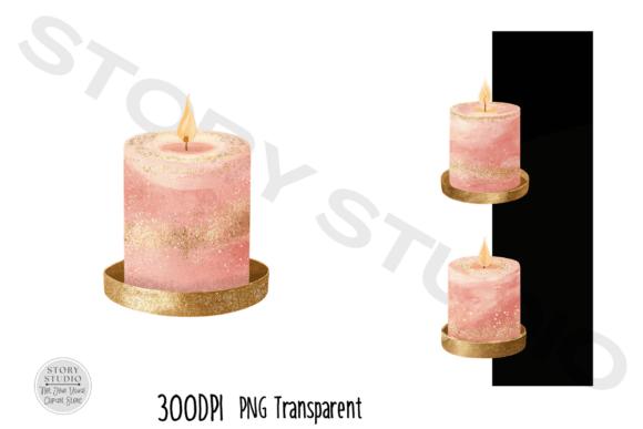 Download Elegant Pink Glitter Candle Graphics - Pink Collection