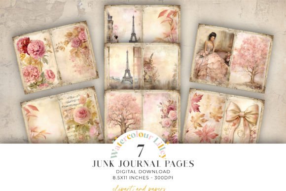 Download Pink Coquette Junk Journal Pages - Pink Collection