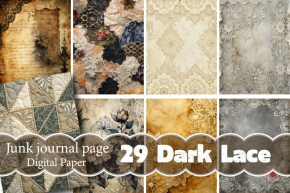 Download Dark Lace Junk Journal Papers - Dark lace Collection