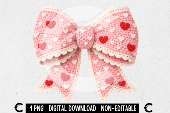 Download Faux Yarn Valentine Coquette Pink Bow - Pink Collection
