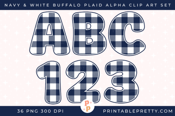 Download Navy White Buffalo Plaid Alphabet PNG - Buffalo Collection