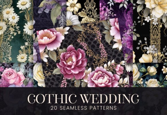 Download Gothic Wedding Florals Dark Lace Mesh - Dark lace Collection