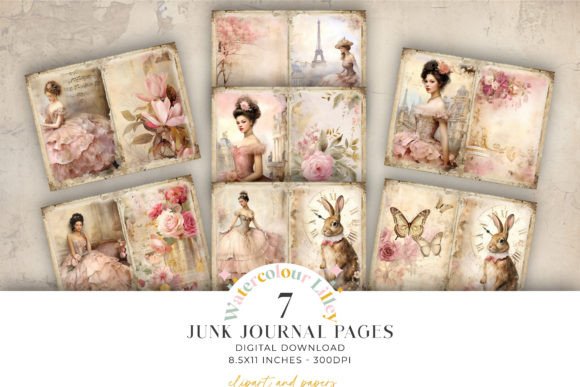 Download Pink Coquette Junk Journal Pages - Pink Collection