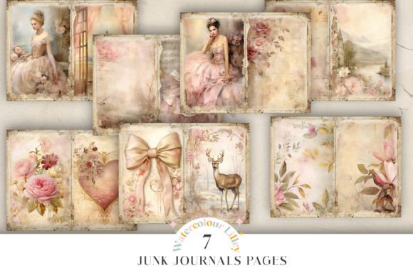 Download Pink Coquette Junk Journal Pages - Pink Collection