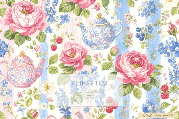 Download Pink Peony Tea Party Floral Pattern - Pink Collection