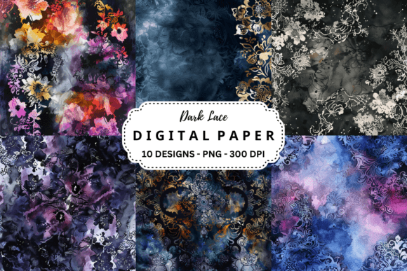 Download Watercolor Dark Lace Background - Dark lace Collection