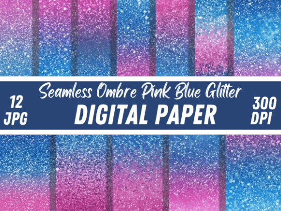 Download Holographic Ombre Pink Blue Glitter Pape - Pink Collection