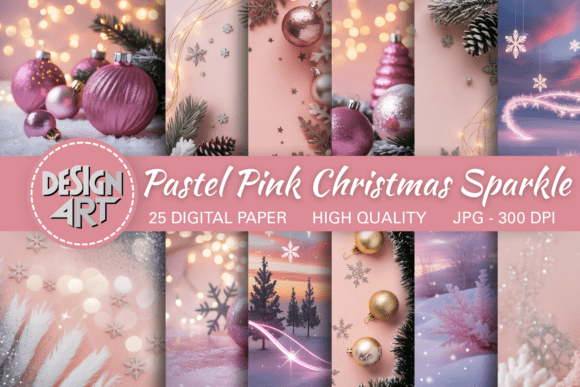 Download Pastel Pink Christmas Sparkle Background - Pink Collection
