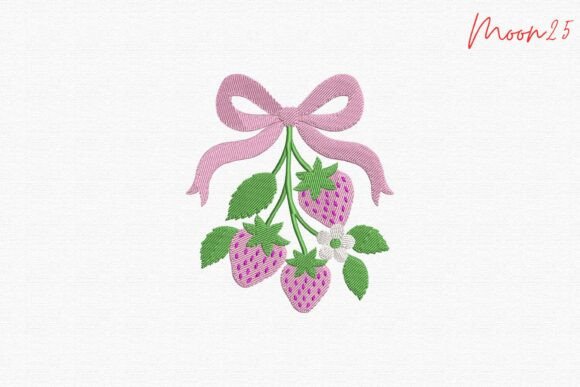 Download Pink Strawberry Bow Blossom Garden Charm - Pink Collection