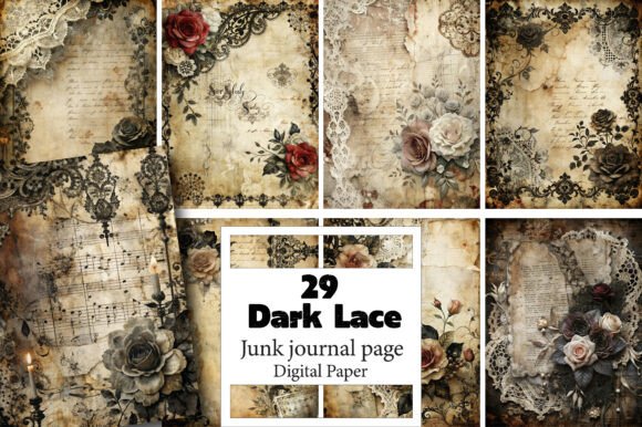 Download Dark Lace Junk Journal Pages - Dark lace Collection