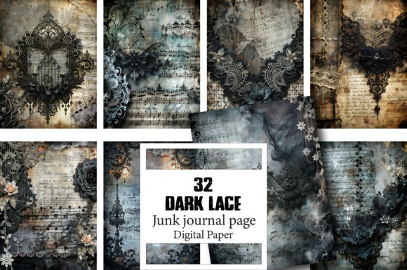 Download Dark Lace Junk Journal Pages - Dark lace Collection
